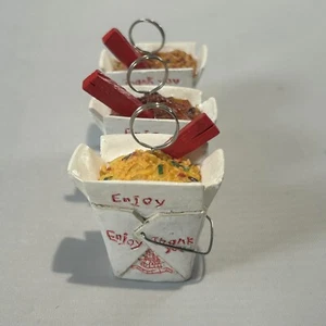 Chinese Take Out Box Place Card Holders - Unique Asian Food Theme Party Decor - Picture 1 of 5