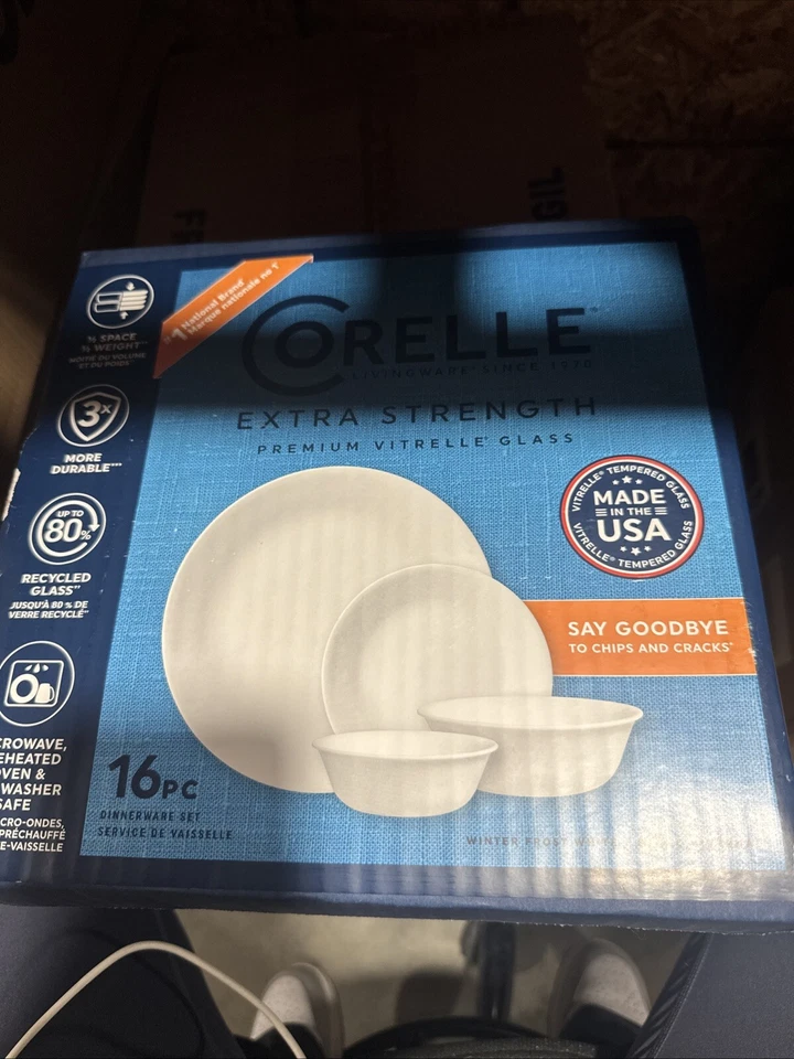 Juego de vajilla Corelle 16 piezas Vitrelle Livingware blanco escarcha *SELLADO* totalmente nuevo Foto 1 de 1
