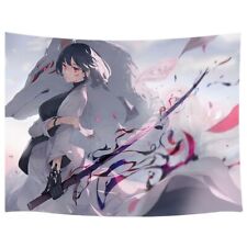 Wolf Samurai Girls Poster Anime Girl Cute Figure Posters Anime Tapestry 24x36in