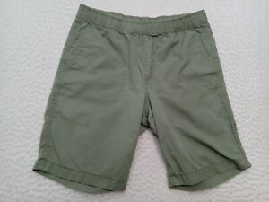 UNIQLO Womens Small S Green Elastic Waist Drawstring Shorts 100% Cotton Pockets