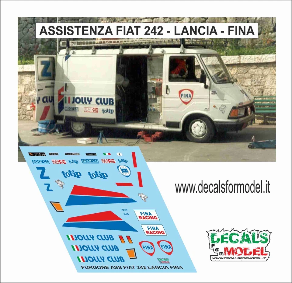 DECALS 1:43 ASSISTENZA VAN SERVICE FIAT 242 LANCIA FINA - Immagine 1 di 1