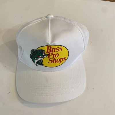 Gorra Bass Pro Shops Pesca Béisbol Camionero Malla Gorra Ajustable SnapBack Blanco Foto 1 de 4
