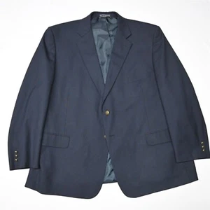 Saddlebred 52R Navy Garrett Portly Gold Button Mens Blazer Sport Coat Jacket - Picture 1 of 12
