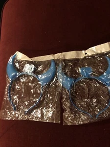 2 Pairs New Unisex Light Up Blue Devil Horns Light up For Halloween Or Anytime - Picture 1 of 11