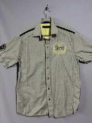 VTG COOGI  Button Up Short Sleeve Shirt Men's Size L White/Yellow/black Y2K - Image 1 of 4