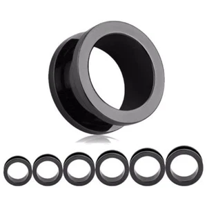 1 PAIR Stainless Steel Ear Gauges Screw Fit Ear Tunnels Plugs Earrings 12g-3/4" - Picture 1 of 17