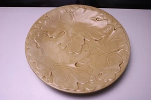 Embossed Autumn Leaves 9 5/8 " Plate Pfaltzgraff Jam Berry Honey Gold - Picture 1 of 2