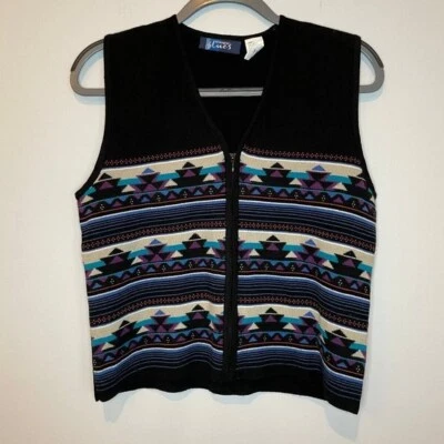 Blues by Wrangler 女式拉链背心西南牛仔 S 码 — 第 1/4 张图片