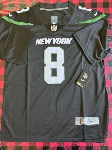 NFL NEW YORK JETS #8 AARON RODGERS Black stitched Football Jersey Mens S NWT Cover