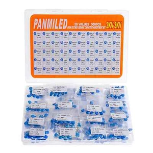 PANMILED 50 Werte 500 Stück Hochvolt DIP Keramik Kondensator Sortiment K - Bild 1 von 1