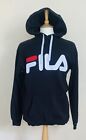 FILA Hoodie, Spellout, Graphic to Front, Black, UK Medium