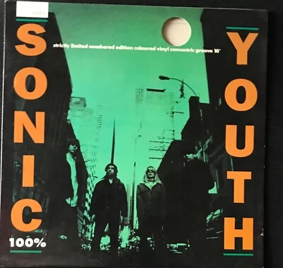 Sonic Youth - 100% - Ltd Numbered Orange Vinyl Concentric Groove 10" Single P/S - Изображение 1 из 3