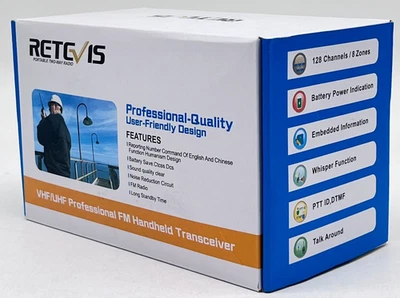 Retevis RT5 Portable Two-Way Radio Walkie Talkie Long Range Handheld Transciever - Image 1 of 4
