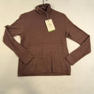 Suéter de diseño alpino para mujer pequeño rico nogal brezo tejido suave simulado cuello alto - Imagen 1 de 11