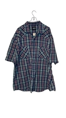 Key Men's Shirt Pearl Snap Gingham Plaid Button Up Short Sleeve Multicolor 2XLR - Image 1 of 4