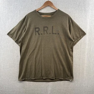 RRL Double RL Garment Dyed Logo Jersey T Shirt XL Green Short Sleeve Casual - Picture 1 of 15