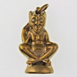 Vintage Lucky Pixie Charm Messing Cornish Pisky Piskie Pixy Anhänger Tamper Ref.149 - Bild 1 von 4