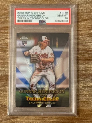 2023 Topps Chrome Gunnar Henderson RC Topps in Technicolor PSA 10 - Image 1 of 3