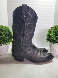 70er Tony Lama White Label Black Lizard Cowboystiefel ⚫ Damengröße 8B CZ6001 - Bild 1 von 14