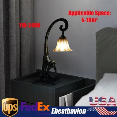 Abajur de mesa de vidro 60W criativo macaco abajur de mesa retrô abajur de mesa sem lâmpada - Imagem 1 de 4