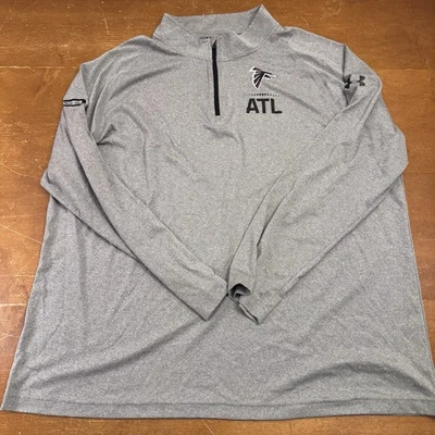 Atlanta Falcons Sweater Mens 2XL Gray Football 1/4 Zip Pullover NFL - Image 1 of 4