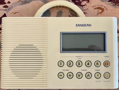 Sangean H201 AM FM Weather Digital Tuning Shower Radio Waterproof WX Alert White - Image 1 of 4