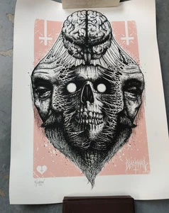 Exploding Head Paul Jackson Original Art Print 23x17" Signed By Artist Blackmail - Picture 1 of 10
