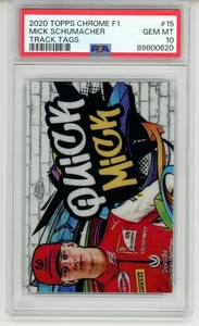 2020 🚘 Topps Chrome Formula 1 F1 Mick Schumacher🏎️Track Tags🏎️ PSA-10 - Picture 1 of 2