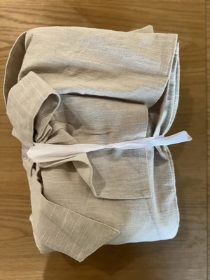 Pottery Barn Kids Evelyn Mezcla de Lino Arco Cenefa Blackout Cortina Lino 44 X 96 Foto 1 de 4