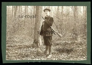 Jäger Karl Hering mit Gewehr und Zielfernrohr - 1900er 1910er - Foto 9x6cm - Bild 1 von 2