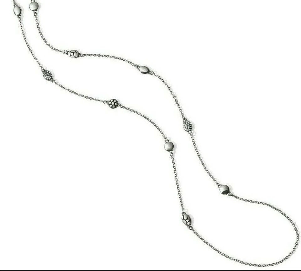 Brighton Pebble Mix Crystal Silver Bead Long Short Strand Necklace NWTag