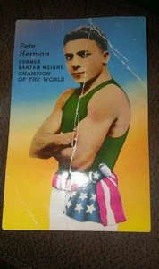 Orig. PETE HERMAN BANTAMGEWICHT BOXEN CHAMPION NEW ORLEANS VISITENKARTE 1940er - Bild 1 von 2