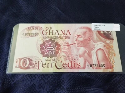 Ghana 10 Cedis 1978 Pick #16f Uncirculated - Serial #X1 9722850 - Image 1 of 2