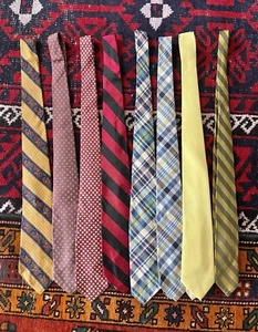Lot of 8x Vintage 1950s-70s Brooks Brothers Neck Ties Makers Black USA / England - Picture 1 of 11