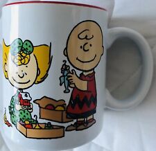 Peanuts~Charlie Brown & Sally~Lg. 16 Oz. Ceramic Christmas SOUP/CUP~NEW~FREE SH.