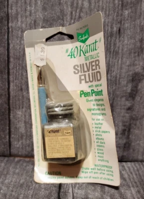 Fluido de plata metálico de 40 quilates Sanford de colección nuevo en paquete con punta de pluma especial Foto 1 de 3