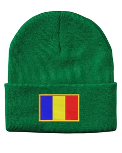 CUSTOM Embroidered ROMANIA Flag Beanie Hat shirt Patch soccer 4 - Picture 1 of 2