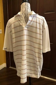 MEN'S SIZE XL CALLAWAY "FORSGATE COUNTRY CLUB" WHITE/STRIPED GOLF SHIRT - EUC - Picture 1 of 4