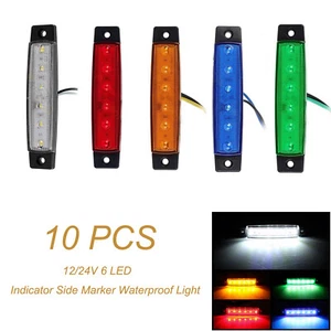 10x 12/24V Mini 12V 6LED Truck Trailer Lorry Van LED Side Marker Indicator Light - Picture 1 of 17