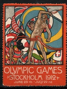 OLYMPICS Stamp/Label *STOCKHOLM 1912* SPORTS Cinderella Sweden Mint MNG SS664 - Picture 1 of 6