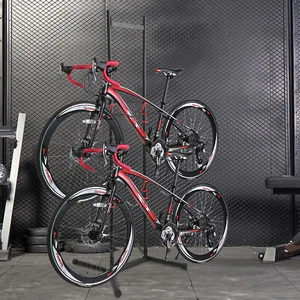 Black 4 Bike Storage Rack, Free Standing Vertical Bike Rack Holds Up To 154 Lbs - Picture 1 of 9