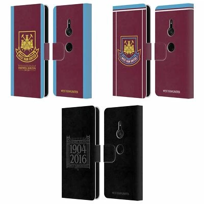 WEST HAM UNITED FC RETRO CREST LEATHER BOOK WALLET CASE COVER FOR SONY PHONES 1 - Image 1 of 4