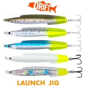 Drift Launch Jig | Metal Sandeel | Long Cast | 20g & 30g Bass Sea Fishing Lure - Picture 1 of 11