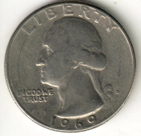 USA - 1969D - Washington ¼ Dollar - Heraldic Eagle - Low Mintage - #8111 Cover
