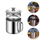  Grease Bin Dripping Container with Strainer Oil Filter Pot Waste Cup
