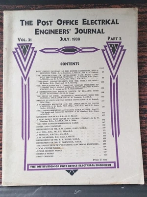 The Post Office Electrical Engineers Journal July 1938 - Image 1 of 4