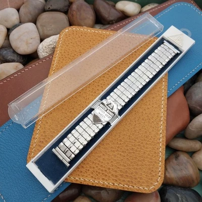 Correa de reloj vintage 17 mm 18 mm 19 mm años 60 acero inoxidable JB Champion EE. UU. sin usar Foto 1 de 4