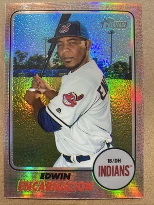 2017 Topps EDWIN ENCARNACION Chrome Heritage Refractor THC-664 /568 Indians - Image 1 of 2