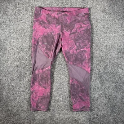 Under Armour HeatGear Compression Leggings Womens 2XL Pink Gray Capri 1328993 - Image 1 of 4