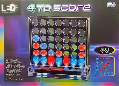 🎮 LED 4 to Score Game – Light Up Connect 4 Style Family Tabletop Game